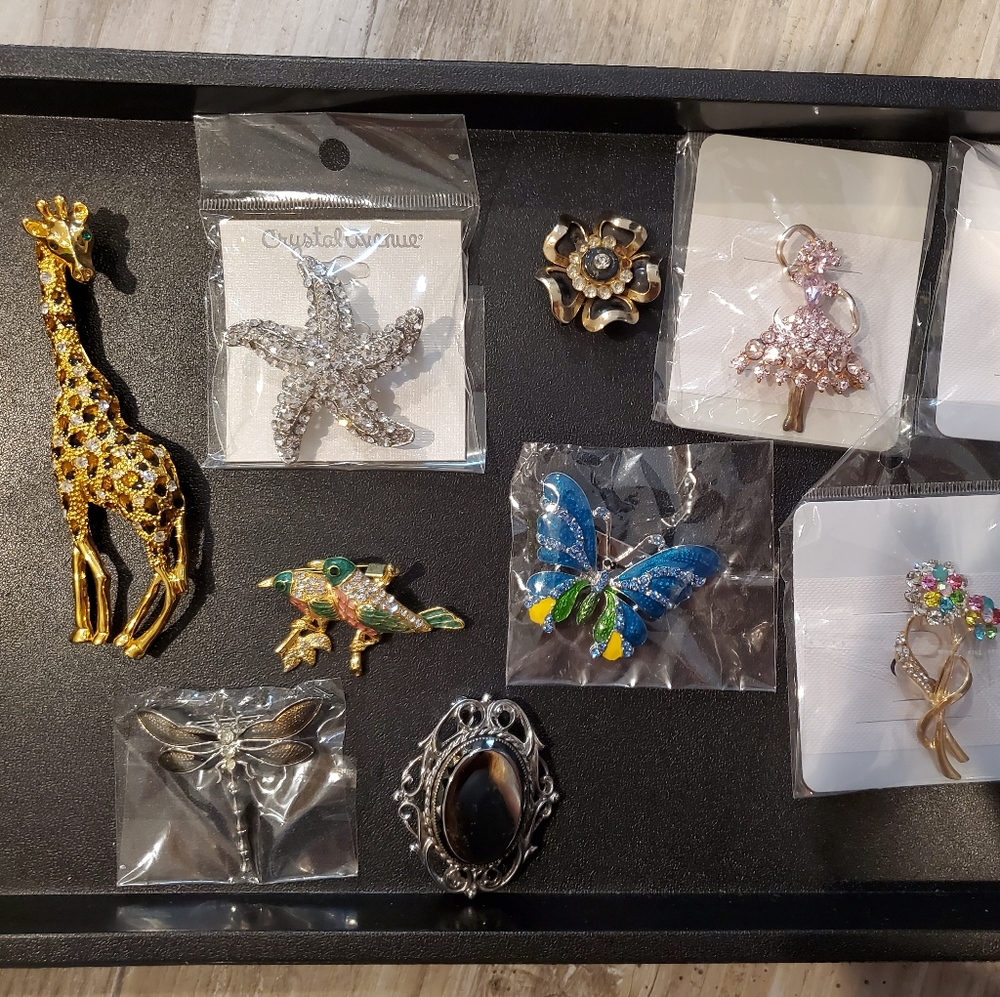 Lot of 10 brooches